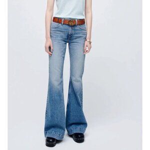 RE/DONE 70s low rise bell bottom jeans in lake blue size 29